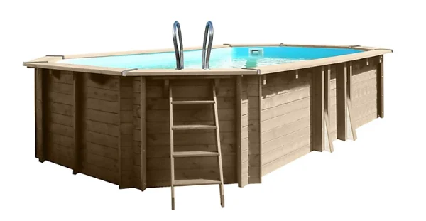 magasin en ligne Castorama Piscine Bois Blooma Kariba Liner Bleu LDD 6,37 X 4,12 X H.1,33 M 1