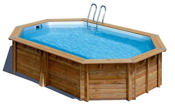 Neuve avec étiquette Castorama Piscine Bois Blooma Lokka Liner Bleu LDD 5,51 X 3,51 M 1