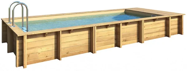 grande marque pas cher Castorama Piscine Bois Pool’n Box 6,10 X 2,37 X H.1,33 M + Coffre De Rangement 1