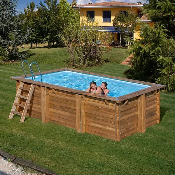 REMISE allant jusqu. Castorama Piscine Bois Rectangulaire Gré Marbella LDD 4,20 X 2,70 X H.1,17 M 1