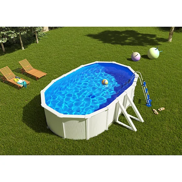 haute qualité Castorama Piscine Hors Sol Acier Blanc Ovale Gré 5,27 X 3,27 X H.1,22 M 1