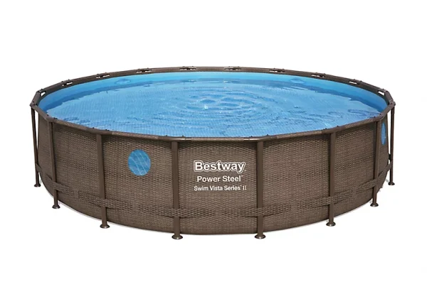 à prix très bas Castorama Piscine Hors Sol Bestway Power Steel Swim Vista Bois ø5,49 X H.1,22 M 1