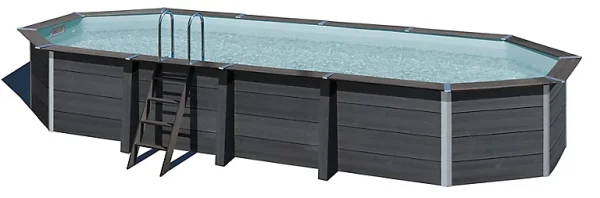 Castorama Piscine Hors Sol Composite Gris Gré 8,04 X 3,86 X H.1,24 M en vente 1