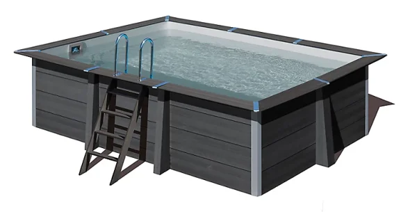 Castorama Piscine Hors Sol Composite Gris Rectangulaire Gré 4,66 X 3,26 X H.1,24 M Meilleur Prix Garanti 1