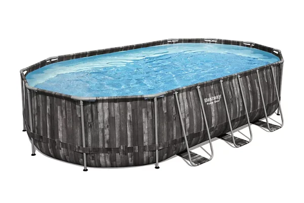 magasin Castorama Piscine Hors Sol Tubulaire Effet Bois Ovale Bestway Power Steel 6,10 X 3,66 M 1