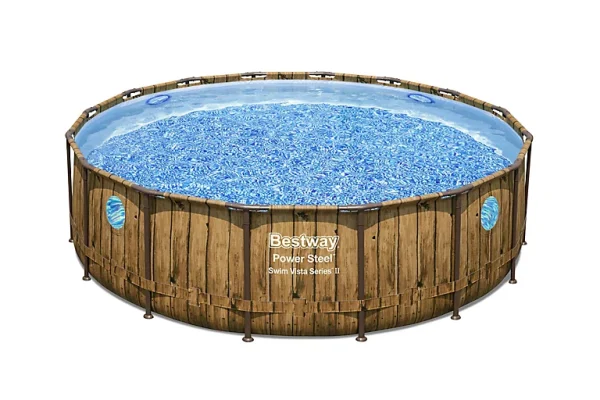 Neuve avec étiquette Castorama Piscine Hors Sol Tubulaire Ronde Bestway Power Steel™ Swim Vista™ ø4,88 X H.1,22 M 1