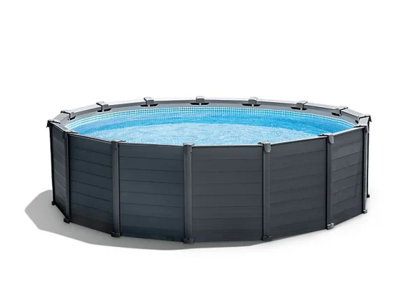 pas cher en ligne Castorama Piscine Hors Sol Tubulaire Ronde Intex Graphite ø4,78 X H.1,24 M 1